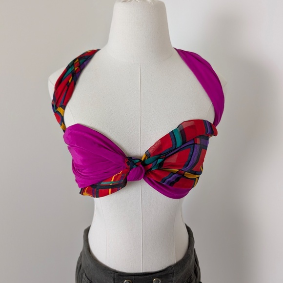 Free with Purchase - Silk Square Scarf Hot Pink Soft Lightweight Large - Picture 2 of 7